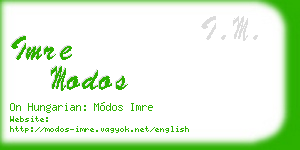 imre modos business card